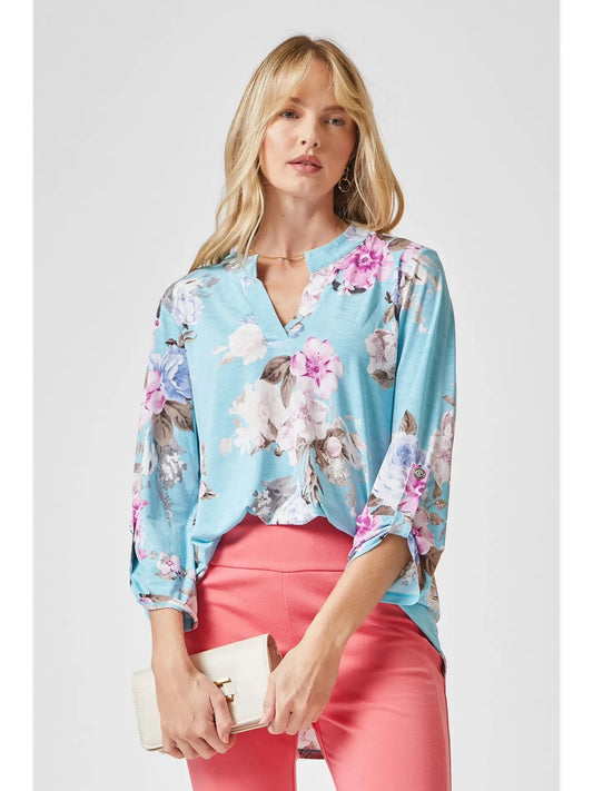 Dear Scarlett Mint Pink 3/4 Sleeve Lizzy Top