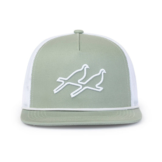 Hat - Puff Logo Trucker Sage