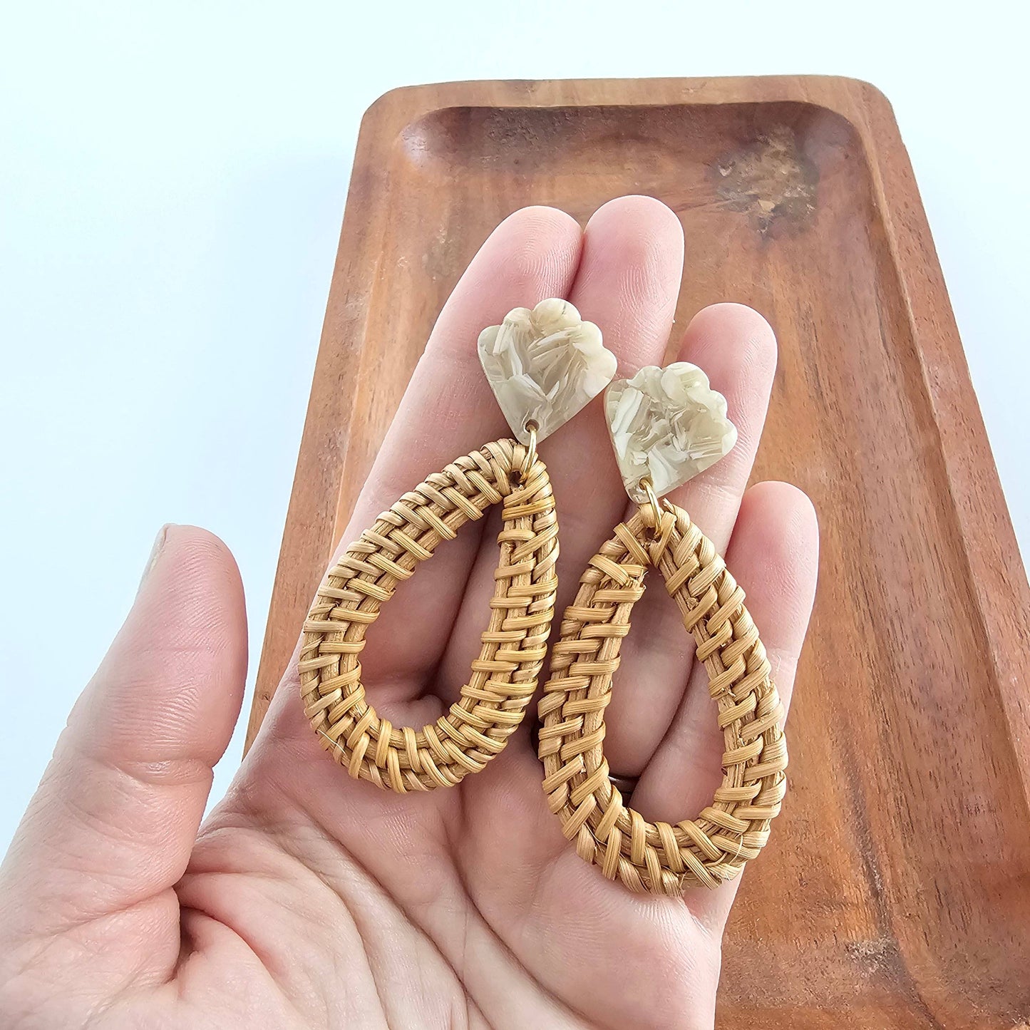 Malia Dark Rattan Earrings