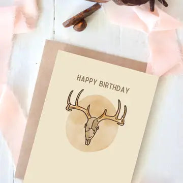 Card | Happy Birthday Deer Antlers Hunter Birthday Card