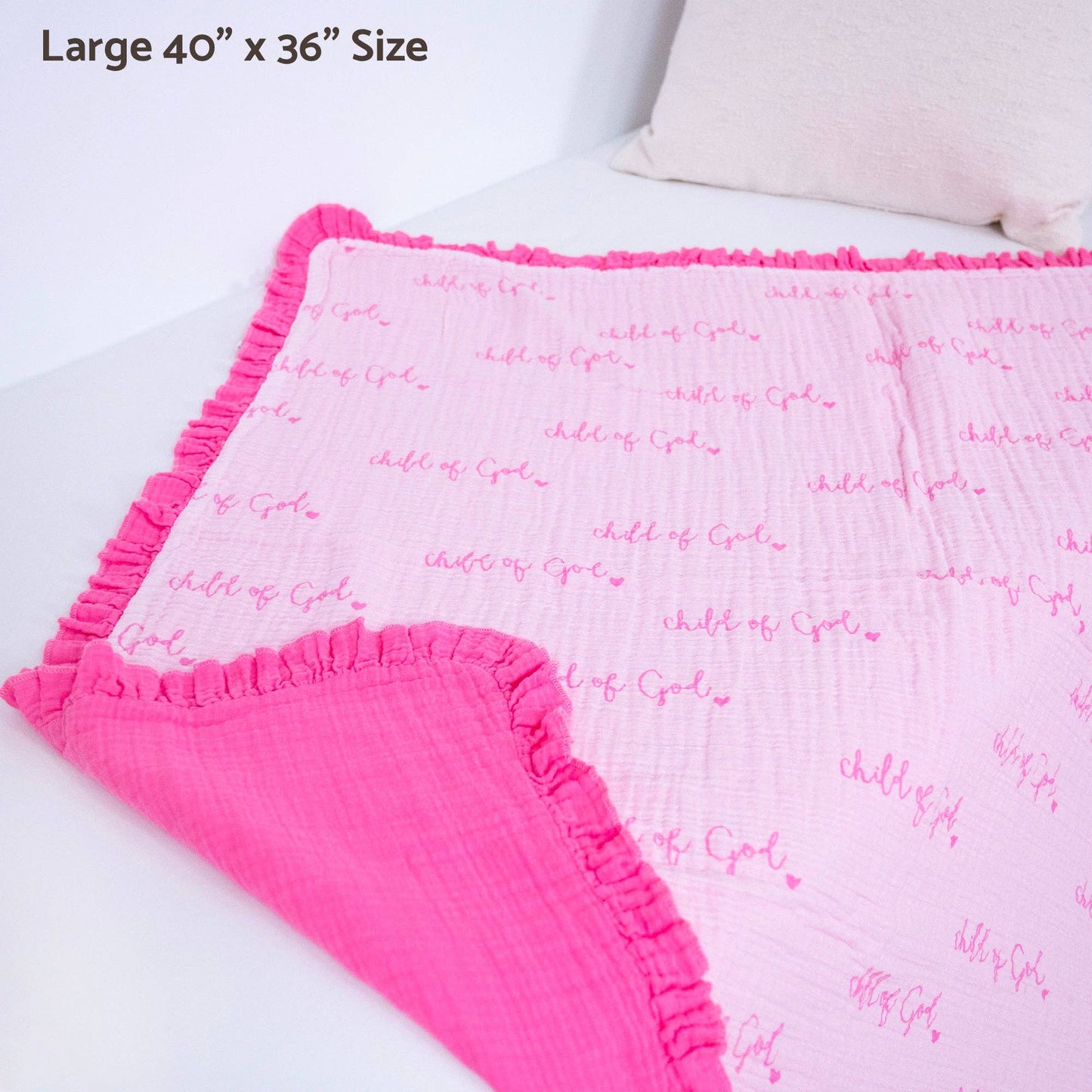Blanket - Muslin Quilt Blanket Pink Child of God