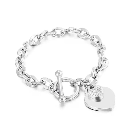 Jewelry | Bracelet Sliver Toggle Heart