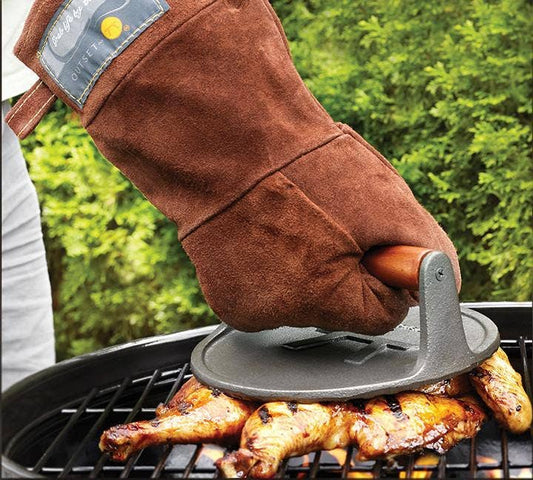 Home and Garden | Outset Grill Mitt Brown Leather, 8.5” x 15”