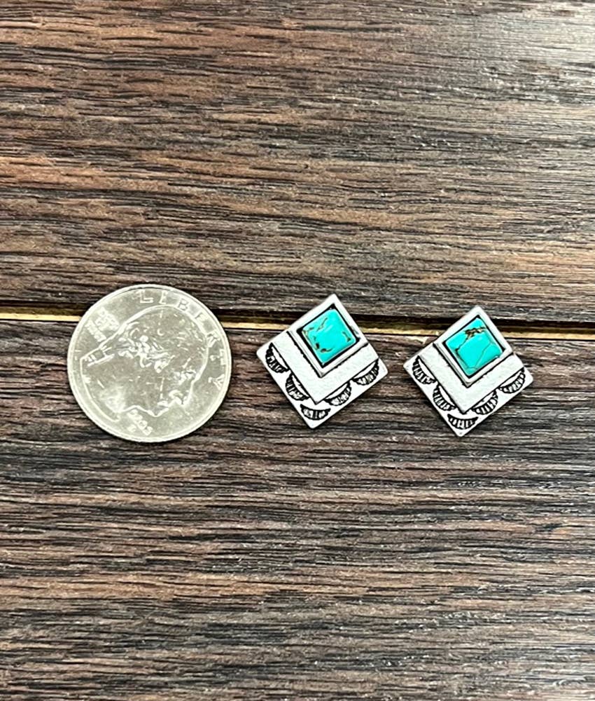 Earrings - Bohemian Turquoise Western Stud