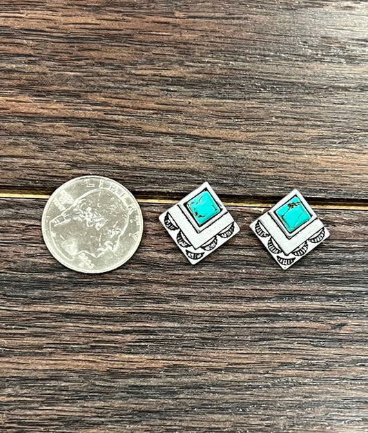 Earrings - Bohemian Turquoise Western Stud