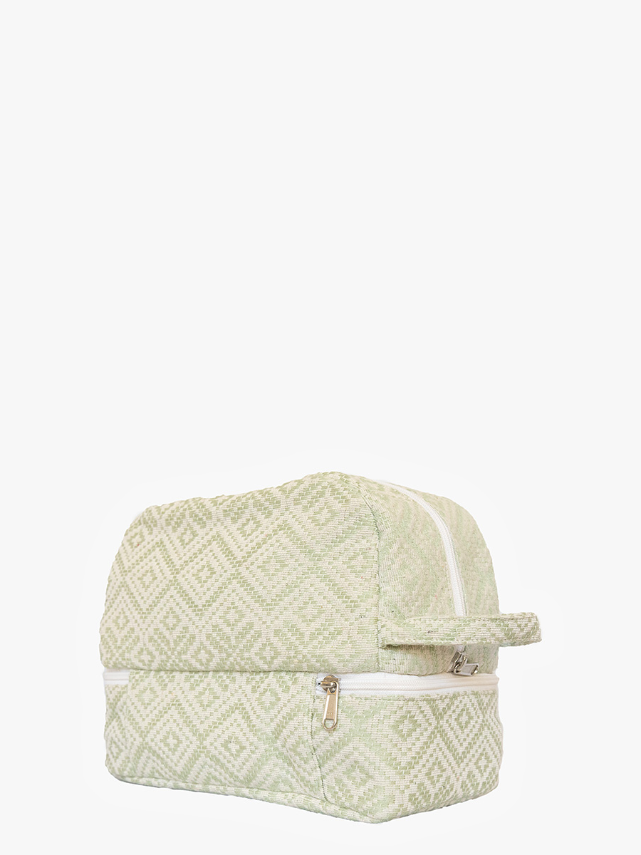 Mint Theodora Top Zip Cotton Cosmetic Case