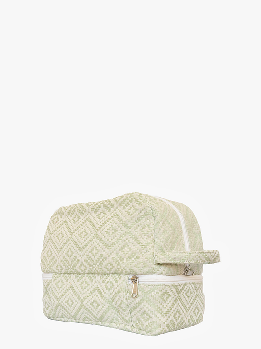 Mint Theodora Top Zip Cotton Cosmetic Case