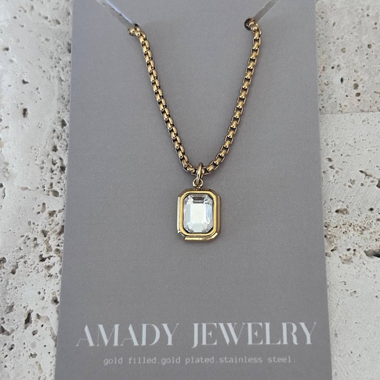 Necklace - Clear Glass Pendant Layering