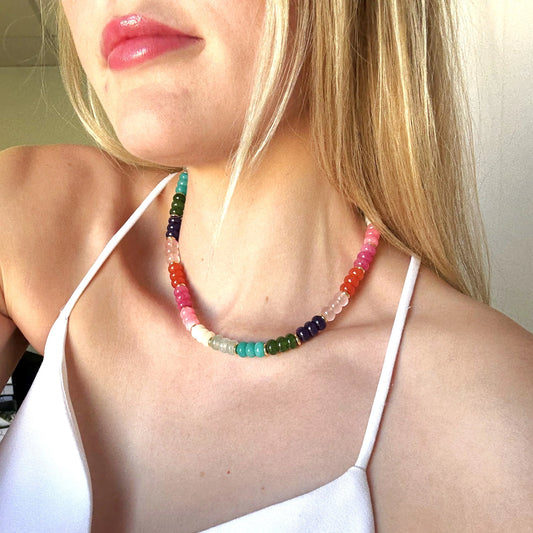 Desert Blooms Beaded Candy Necklace 16in