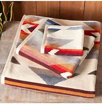 Hand Towels | Pendleton Hand Towels Jacquard Grey, Aqua, and Wyeth Trail