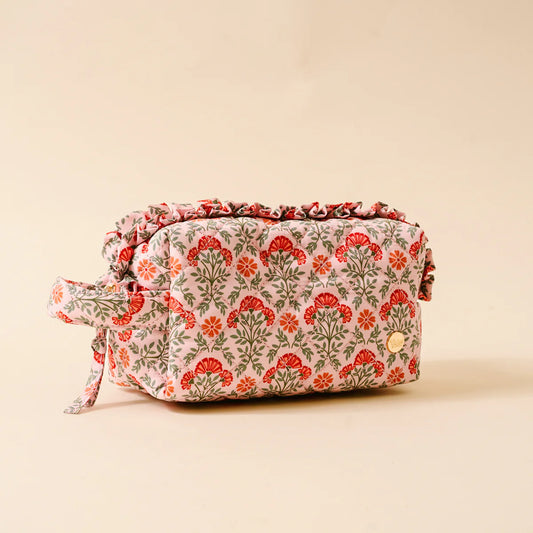 Toiletry Bag - Dusty Rose Quilted Pouch