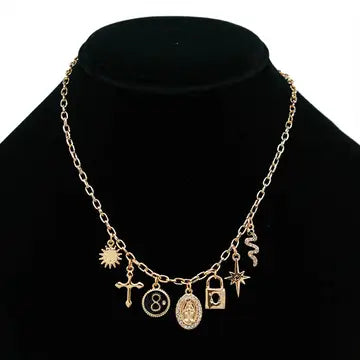 Jewelry | Necklace Secret Box Religious Multi Charm