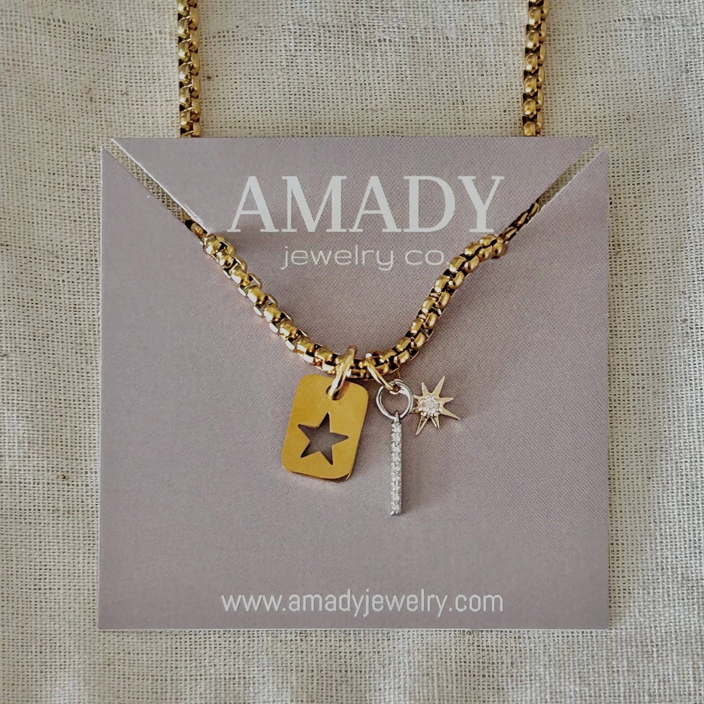 Necklace - Gold Plated Star Layering