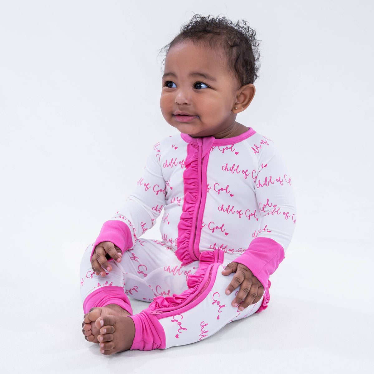 Onsie - Bamboo Baby Ruffle Pink Child of God