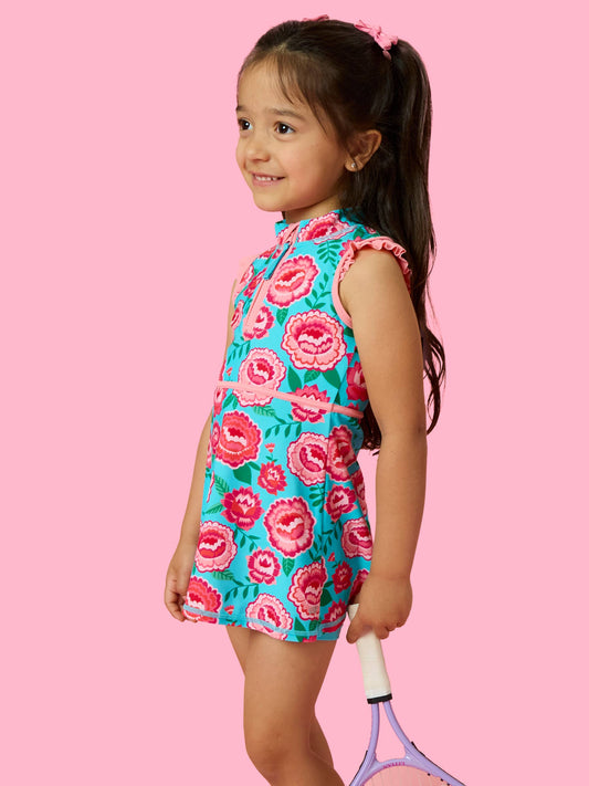 Set - Girls Bright Blossoms Flutter Sleeve