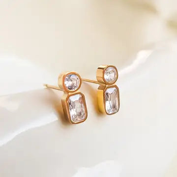 Jewelry | Earrings Gold Mini Drop Studs Wiyh Crystal Stones