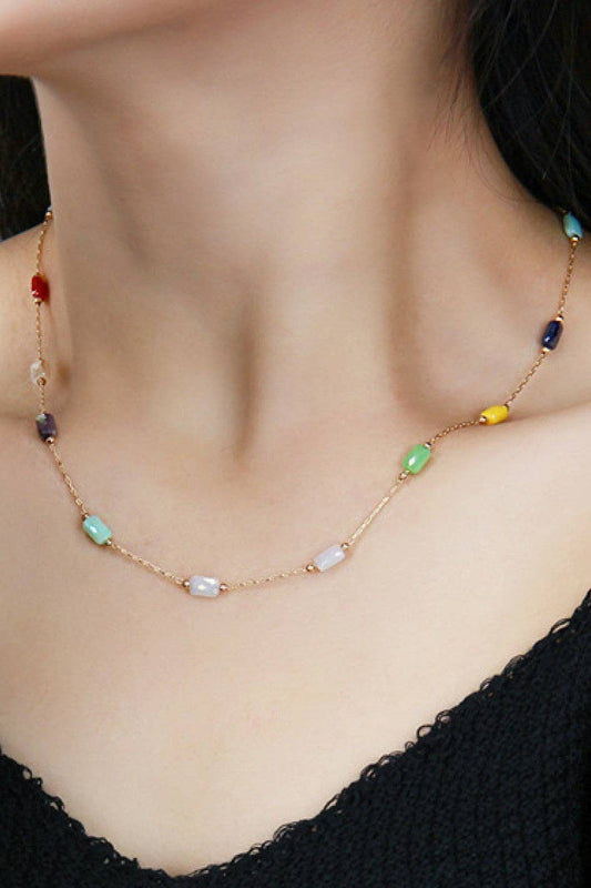 18K Gold Plated Multicolor Chain Necklace