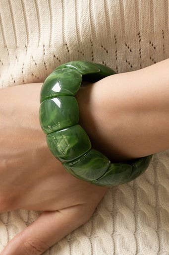 Color-Block Acrylic Stretch Bracelet