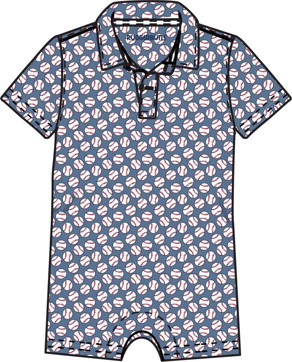 Romper - Baby Boys Home Run Performance Polo