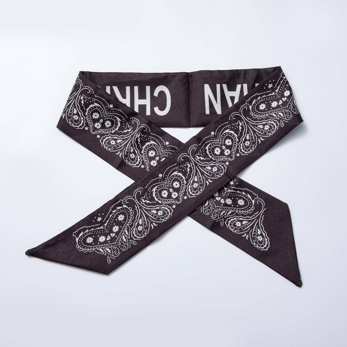 Black Soft Faux Silk Bandana Scarf Necklace