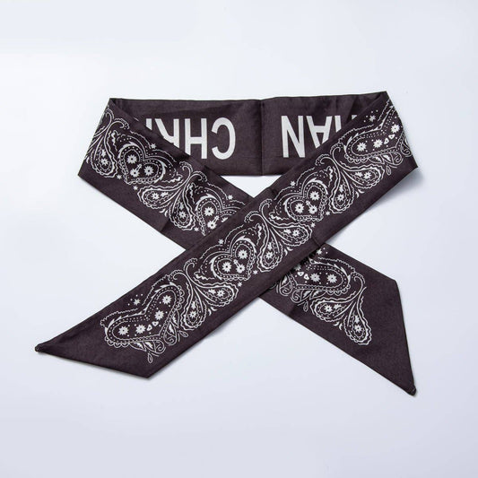 Black Soft Faux Silk Bandana Scarf Necklace