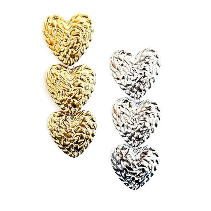 Earrings | Evian Textured Heart Earrings