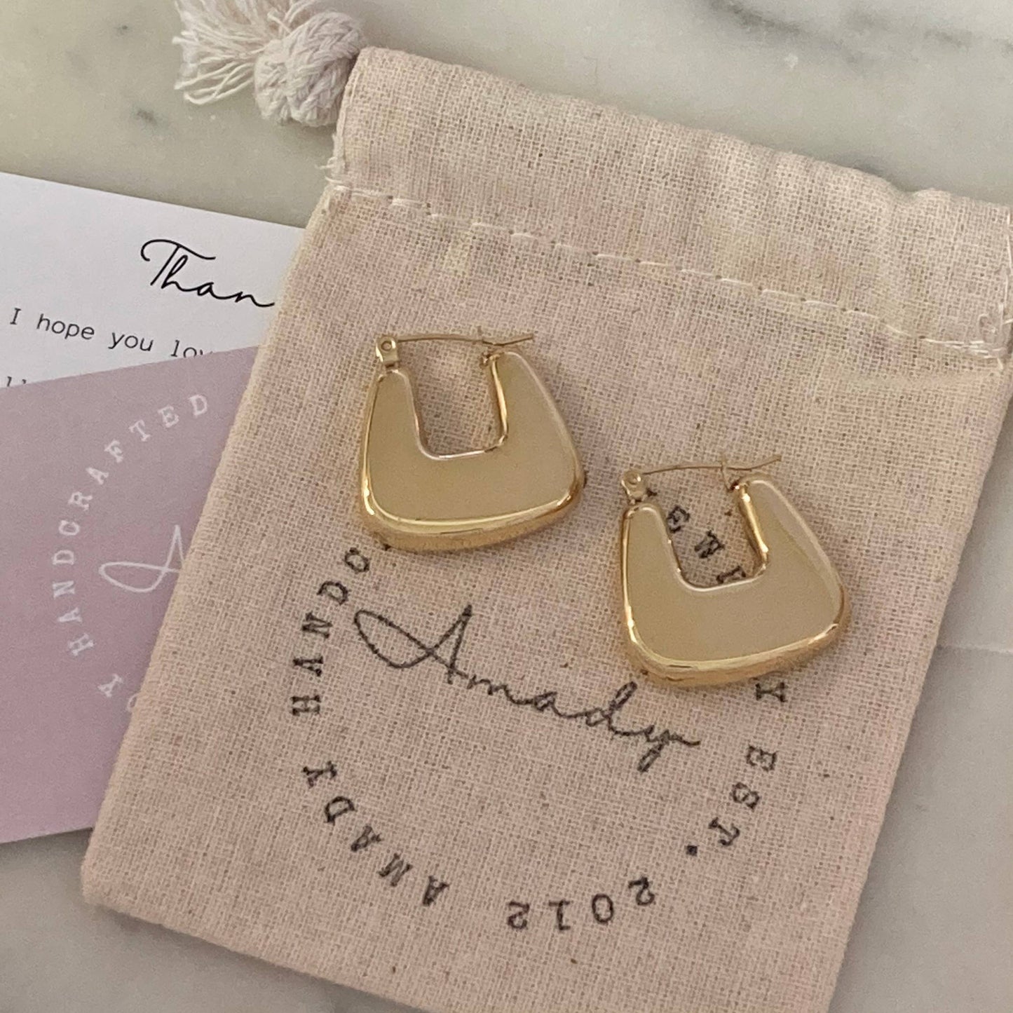 Earrings - Classy Gold Chunky Hoop