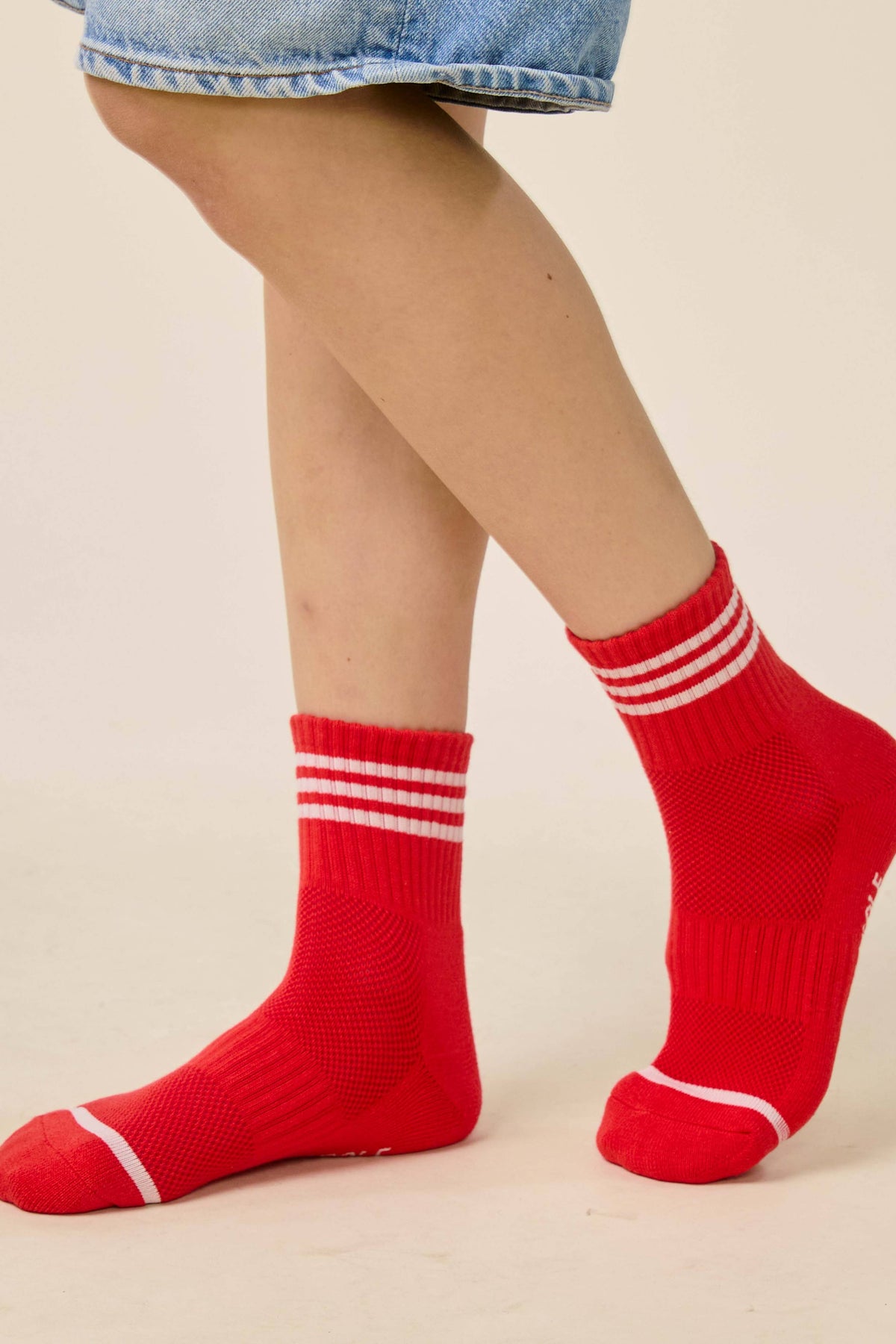 Socks - Red Triple Ring Crew
