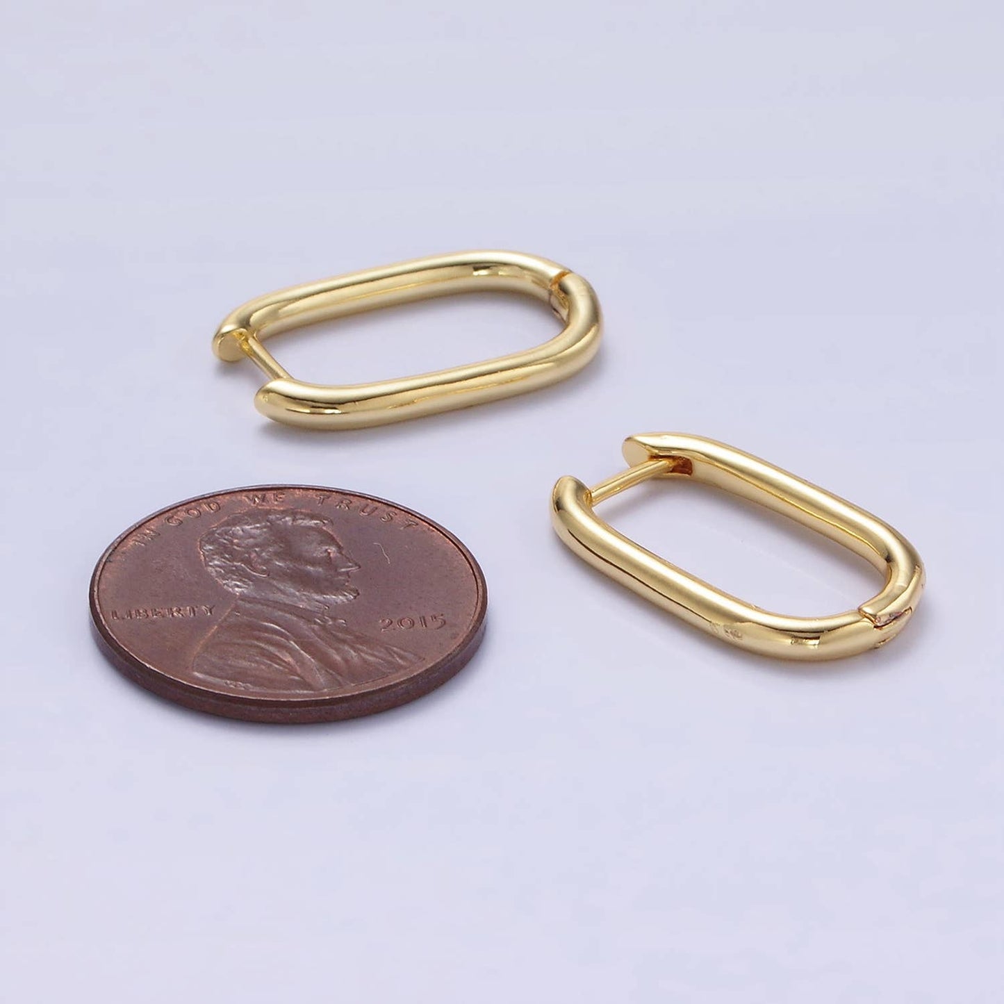Jewelry | Earrings 24K Gold Filled 20mm Minimalist Oblong Hoop