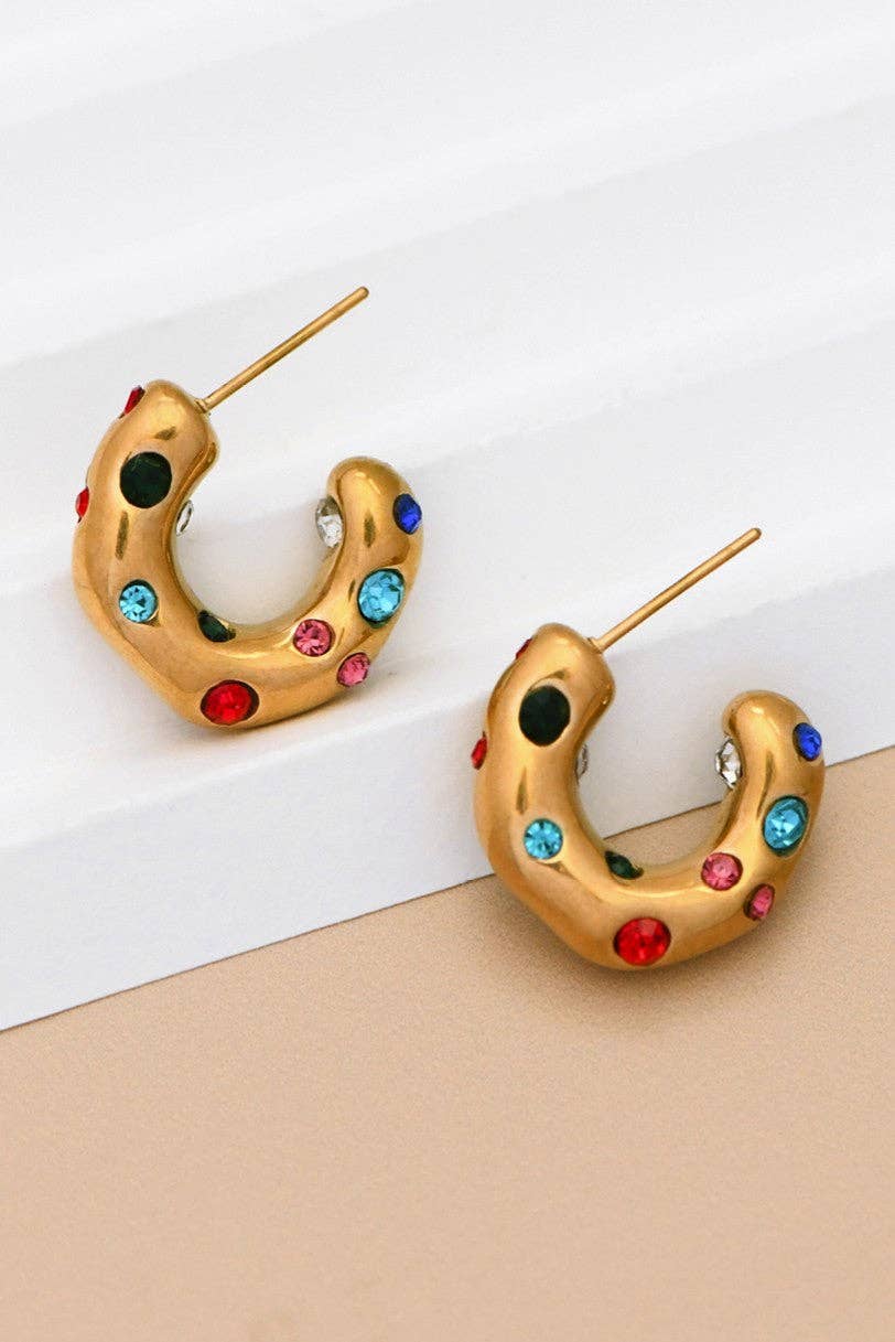 18K Gold Plated Rainbow Color Earrings