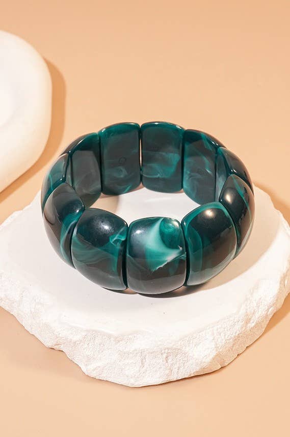 Color-Block Acrylic Stretch Bracelet
