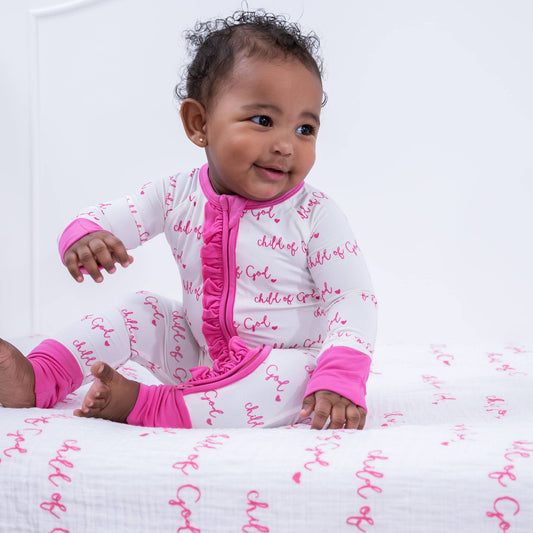 Onsie - Bamboo Baby Ruffle Pink Child of God