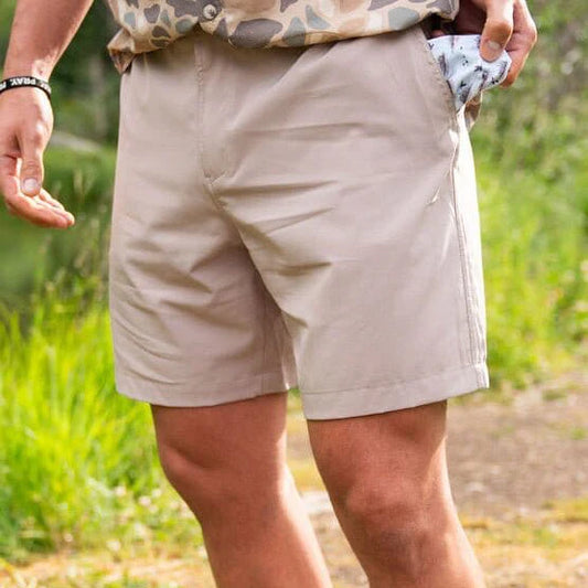 Men’s | Burlebo Mens Khaki Everyday Short 7'' Seam