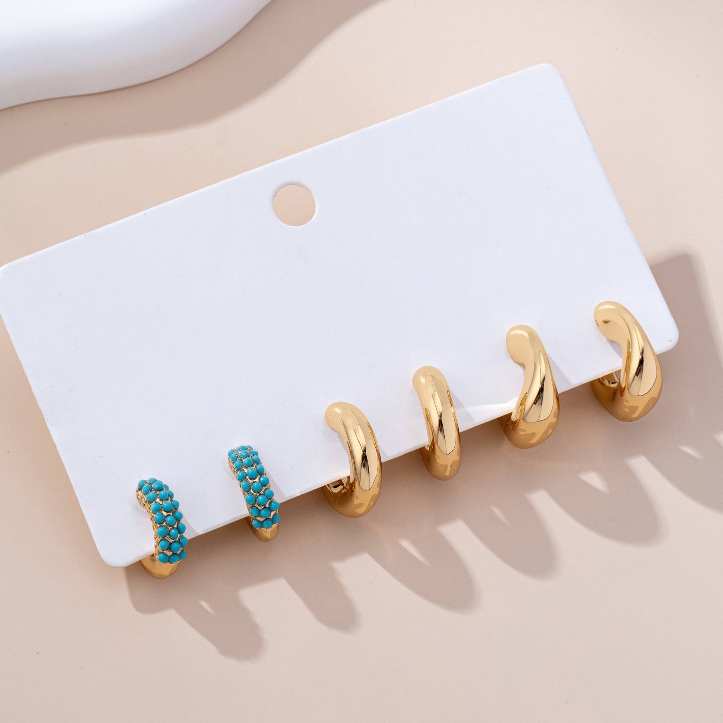 Earrings - Turquoise Hoop Trio Set