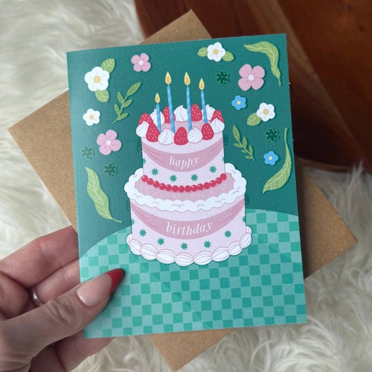 Birthday Card - Elegant Birthday Cake Party