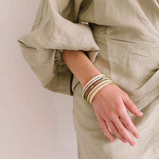 Jewelry | Bracelet Metallic Gold Mix Bangle Set