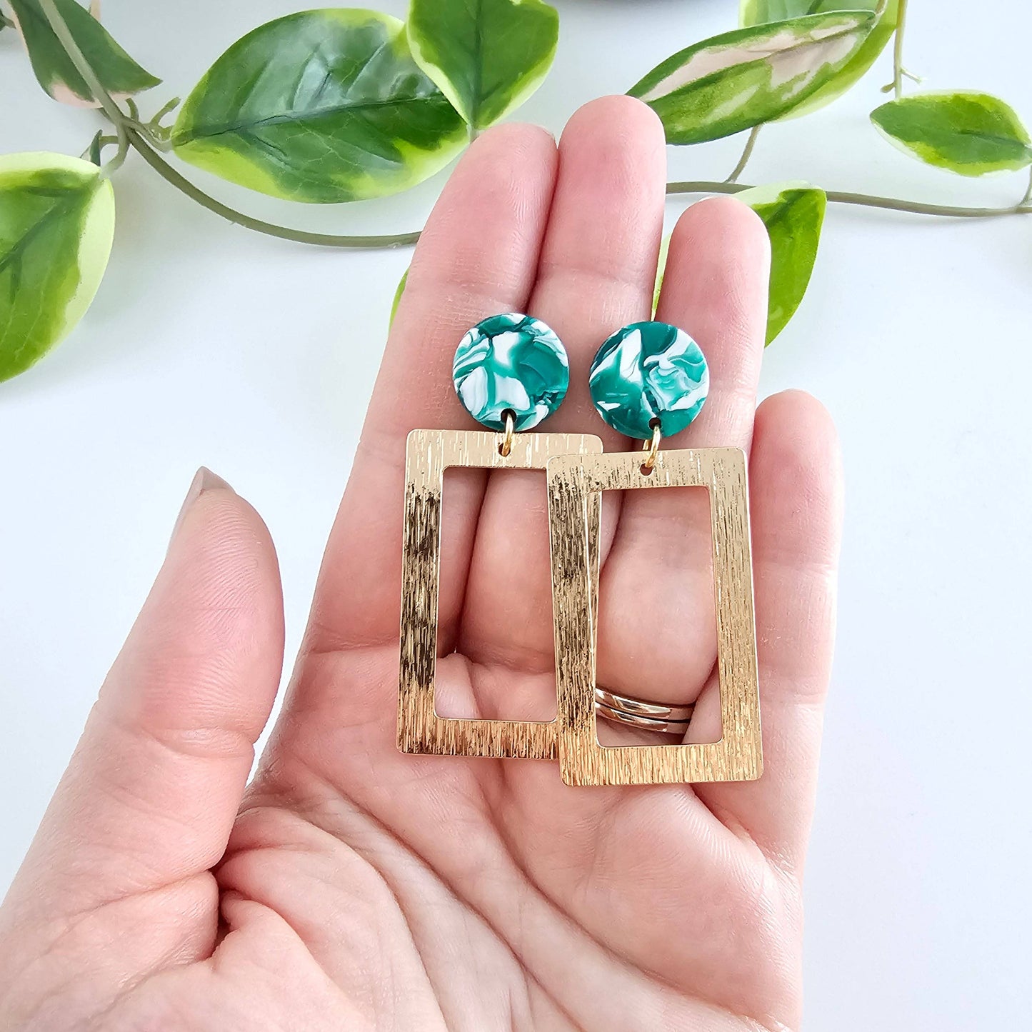 Jewelry | Earrings Sea Green Hypoallergenic Gold Plate Post