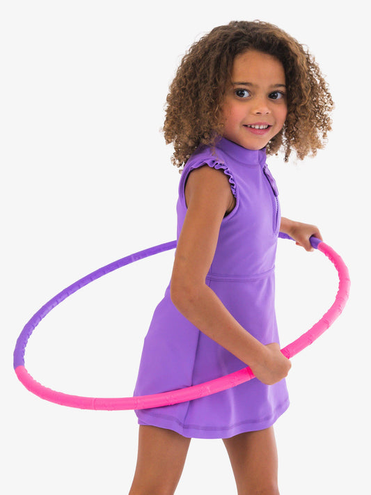 Girls Neon Purple Flutter Set