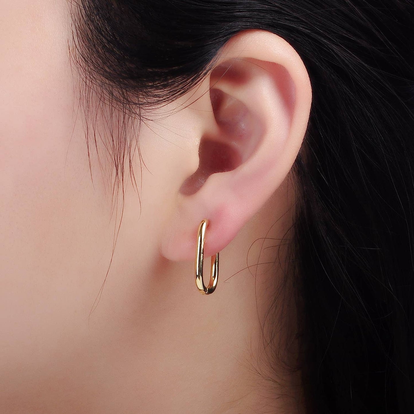 Jewelry | Earrings 24K Gold Filled 20mm Minimalist Oblong Hoop