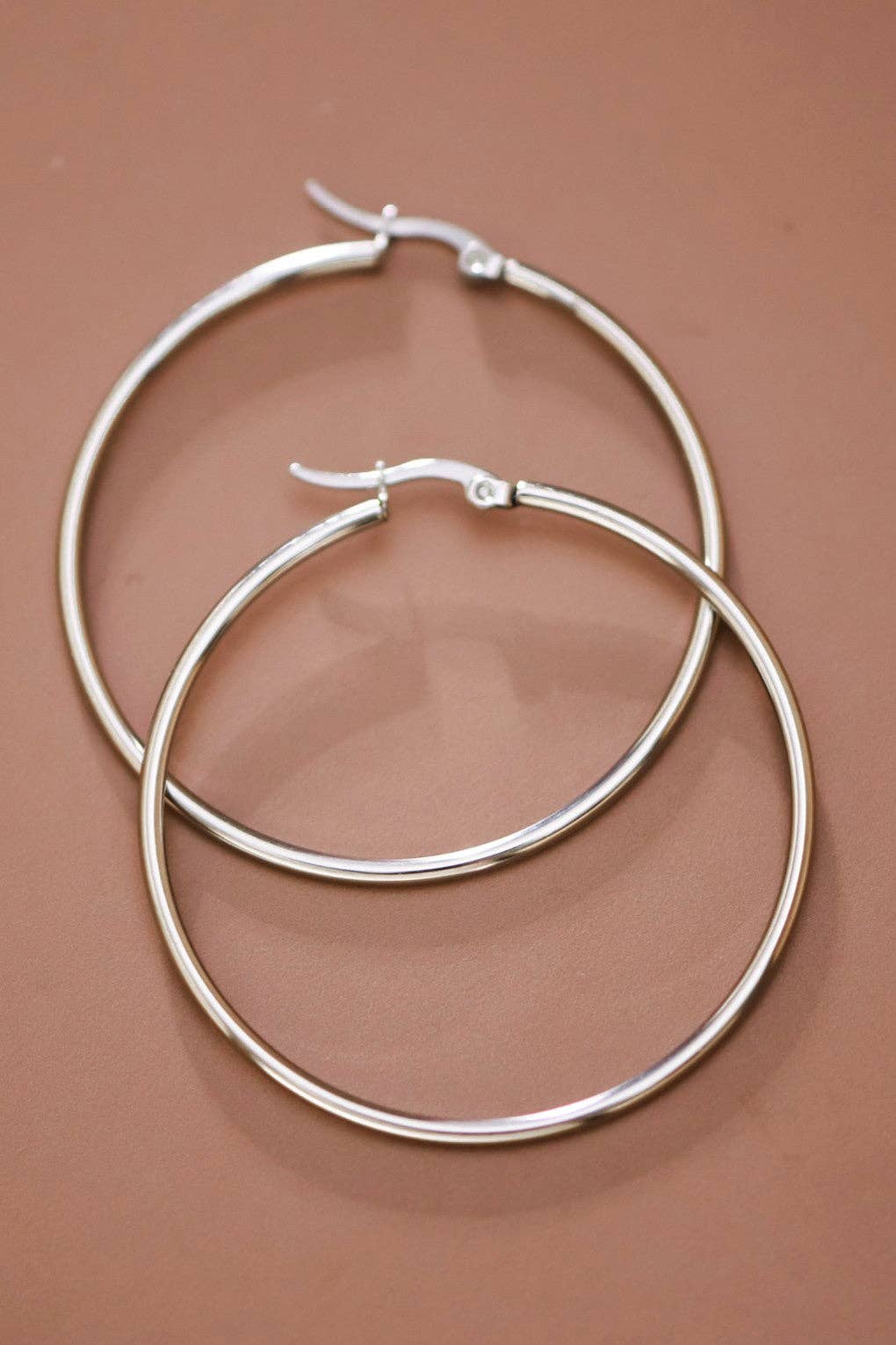 Earrings - Silver Tarnish-Resistant Hoop