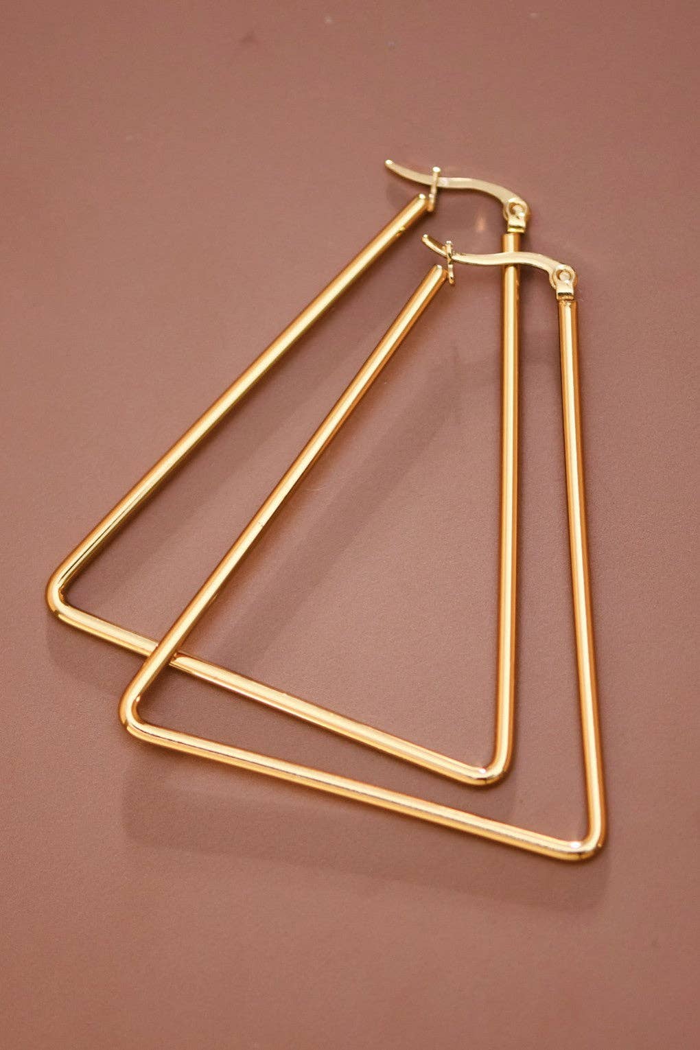 Earrings - 18K Triangle Gold Plated Hoop