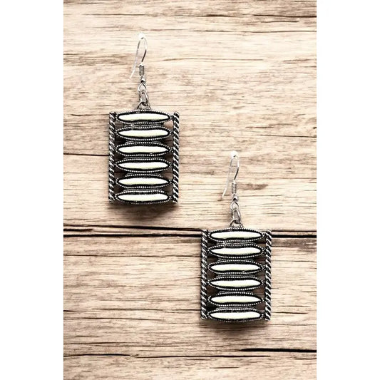 Jewelry | Earrings White Western Gem Link Dangle Earrings