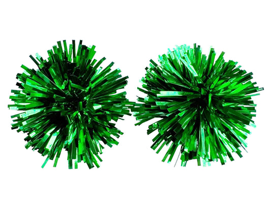 Jewelry | Earrings Green Party Pom Tinsel Stud