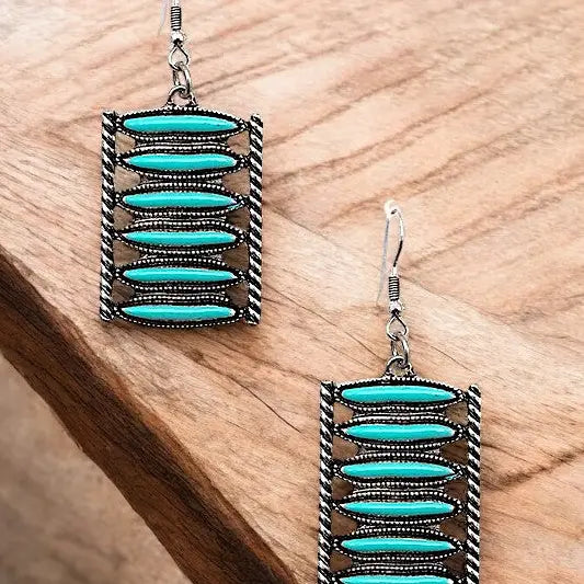 Jewelry | Earrings Turquoise Western Gem Link Dangle Earrings