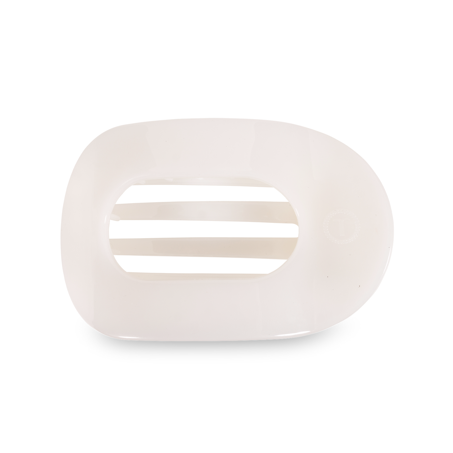 Teleties Hair Clip - Round Flat Large Coconut White