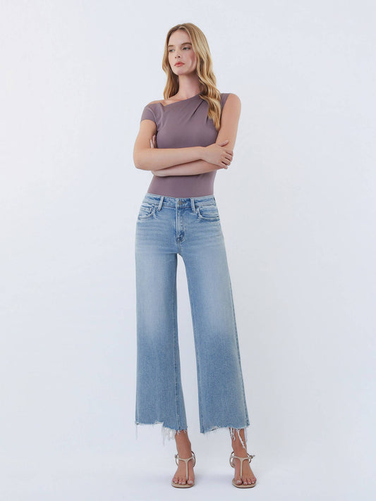 Jeans - High Rise Distressed Wide Leg