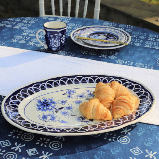 Housewares | Blue Garden Platter 18"
