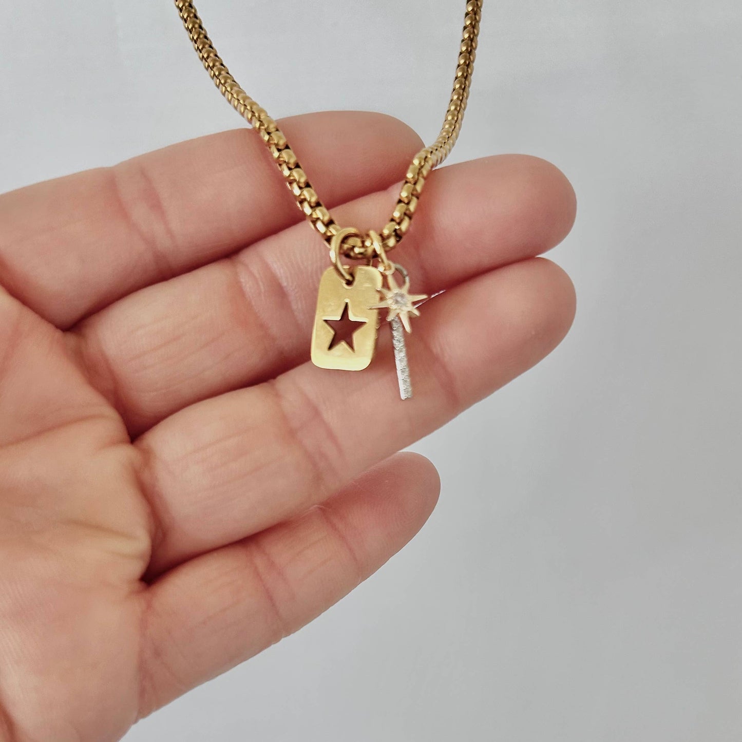 Necklace - Gold Plated Star Layering