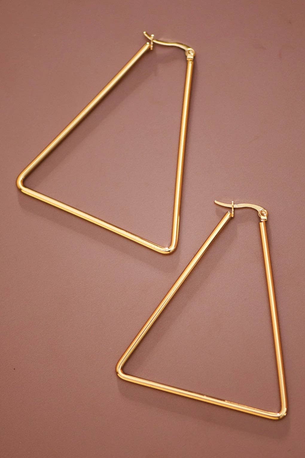 Earrings - 18K Triangle Gold Plated Hoop