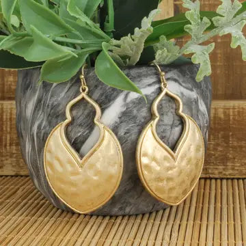 Jewelry | Earrings Gold Arabesque Hammered Earrings